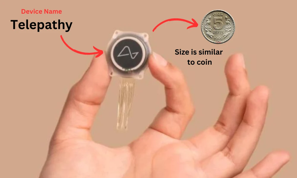 size compare to five rupee indian coin of neuralink brain chip