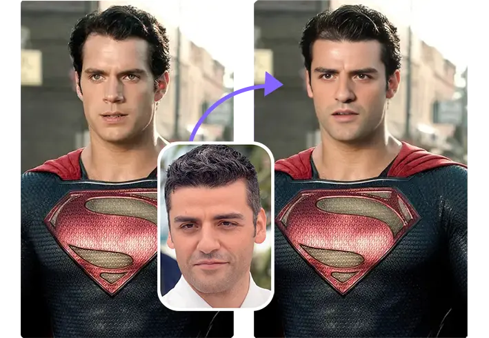 best face swap tool - Face swap to Superman