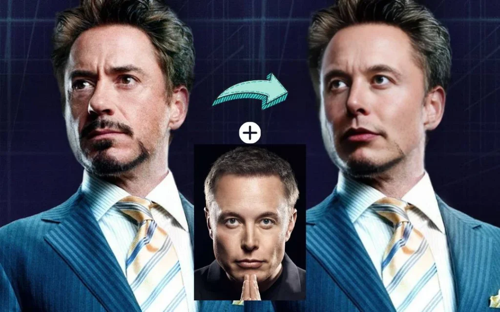 Tony stark face swap to Elon Musk face best face swap tool