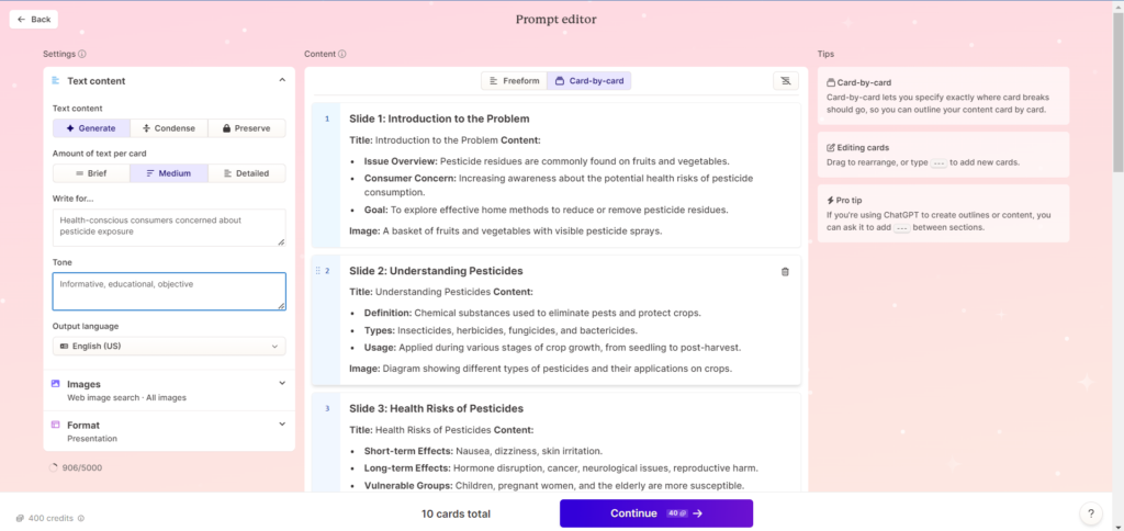 steps to create a PPT using AI