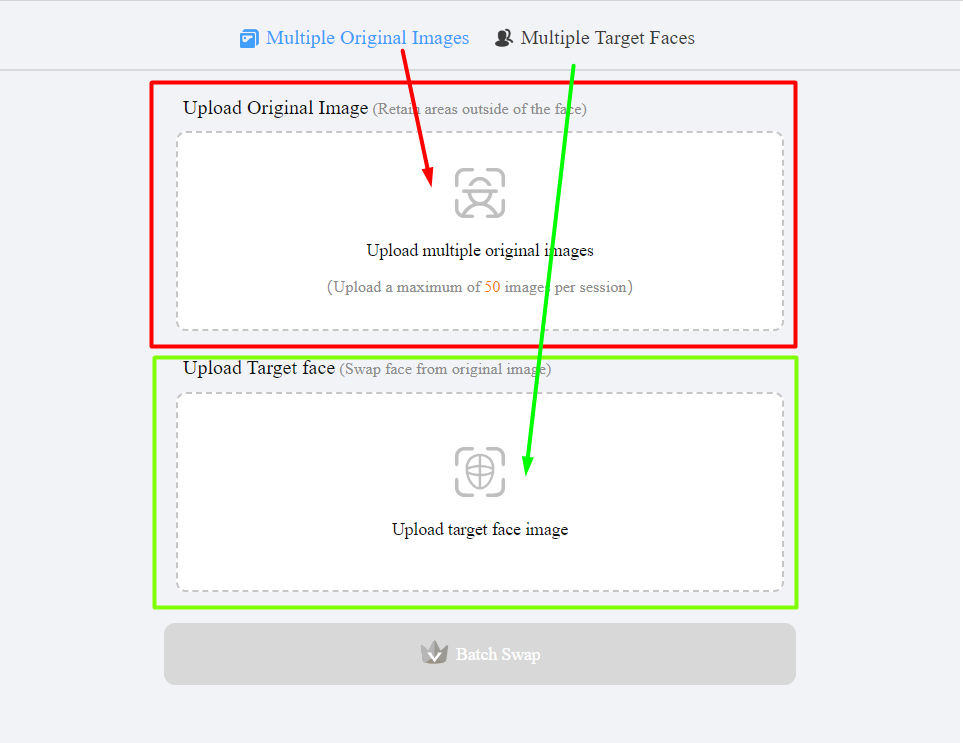 Best Face Swap AI tool Batch Face Swap Interface